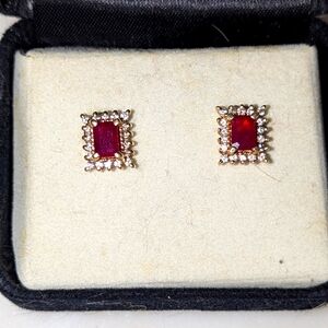 EFFY ruby and diamond studs
